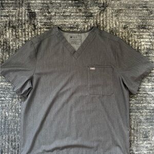 Figs Men's Leon Charcoal V-Neck Tee